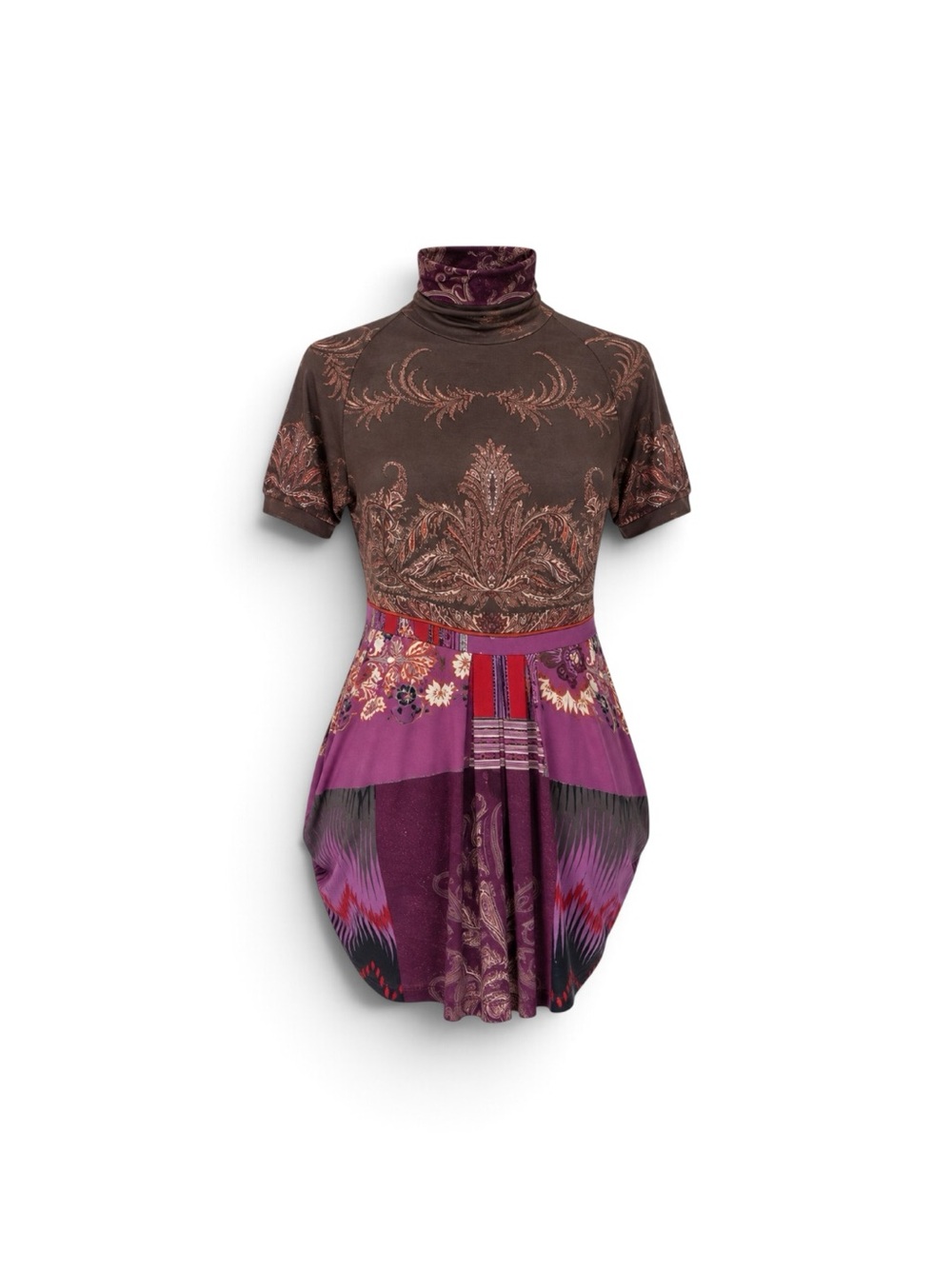 ETRO Milano Paisley Print High Neck Tunic Top Size 46 Made in Italy